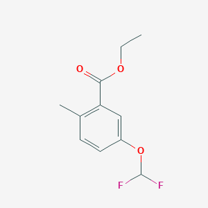 molecular formula C11H12F2O3 B8390413 Ethyl 5-(difluoromethoxy)-2-methylbenzoate 