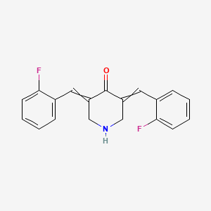 molecular formula C19H15F2NO B8390681 3,5-Bis(2-fluorobenzylidene)-4-piperidone 