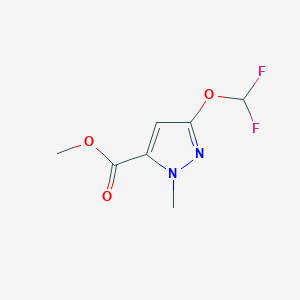 molecular formula C7H8F2N2O3 B8390704 methyl 3-(difluoromethoxy)-1-methyl-1H-pyrazole-5-carboxylate 