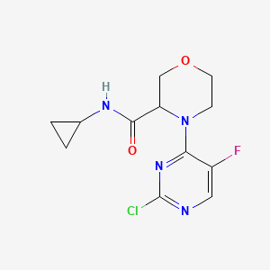 molecular formula C12H14ClFN4O2 B8390725 4-(2-chloro-5-fluoropyrimidin-4-yl)-N-cyclopropylmorpholine-3-carboxamide 