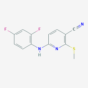 molecular formula C13H9F2N3S B8390741 6-(2,4-Difluorophenylamino)-2-(methylthio)nicotinonitrile 