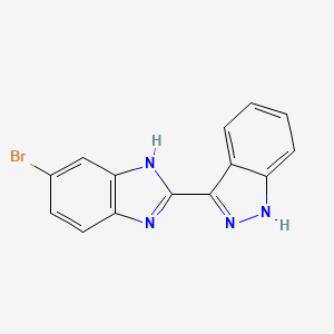 molecular formula C14H9BrN4 B8390999 5-bromo-2-(1H-indazol-3-yl)-3H-benzimidazole 