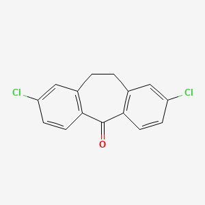molecular formula C15H10Cl2O B8391021 2,8-Dichloro-10,11-dihydro-dibenzo[a,d]cycloheptene-5-one CAS No. 143747-34-6