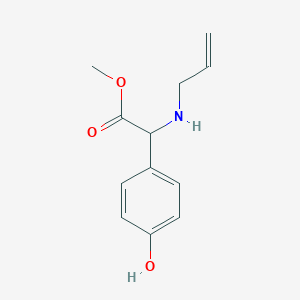molecular formula C12H15NO3 B8391030 Methyl 2-(4-hydroxyphenyl)-2-(2-propenyl)aminoacetate 