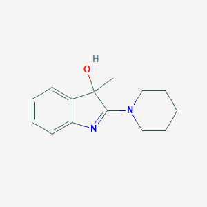 molecular formula C14H18N2O B083914 3H-Indol-3-ol, 3-methyl-2-piperidino- CAS No. 14119-77-8