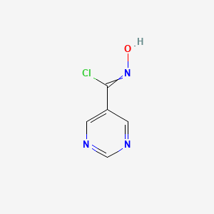 molecular formula C5H4ClN3O B8391415 N-Hydroxypyrimidine-5-carbimidoyl chloride CAS No. 1009562-97-3