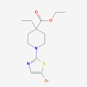 molecular formula C13H19BrN2O2S B8391485 Ethyl 1-(5-bromothiazol-2-yl)-4-ethyl-piperidine-4-carboxylate 