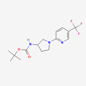 molecular formula C15H20F3N3O2 B8391734 Carbamic acid, N-[1-[5-(trifluoromethyl)-2-pyridinyl]-3-pyrrolidinyl]-, 1,1-dimethylethyl ester CAS No. 1279834-93-3
