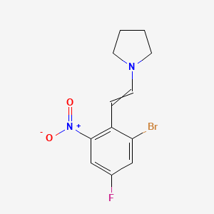 molecular formula C12H12BrFN2O2 B8391834 1-[2-(2-Bromo-4-fluoro-6-nitro-phenyl)-vinyl]-pyrrolidine 