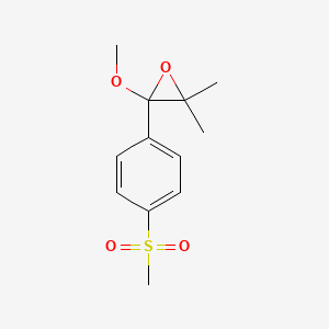 molecular formula C12H16O4S B8392074 2-Methoxy-3,3-dimethyl-2-(4-methylsulfonylphenyl)oxirane 