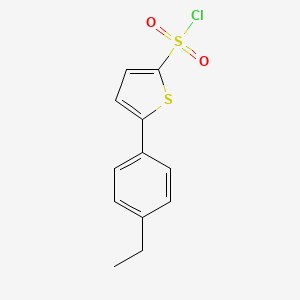 molecular formula C12H11ClO2S2 B8392275 5-Chlorosulphonyl-2-(4-ethylphenyl)thiophene 