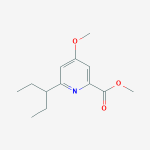 molecular formula C13H19NO3 B8392313 6-(1-Ethyl-propyl)-4-methoxy-pyridine-2-carboxylic acid methyl ester 