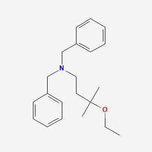 molecular formula C21H29NO B8392639 N,N-dibenzyl-3-ethoxy-3-methylbutan-1-amine 