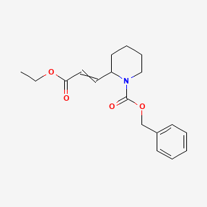 molecular formula C18H23NO4 B8392829 benzyl 2-(3-ethoxy-3-oxoprop-1-enyl)piperidine-1-carboxylate CAS No. 143321-98-6