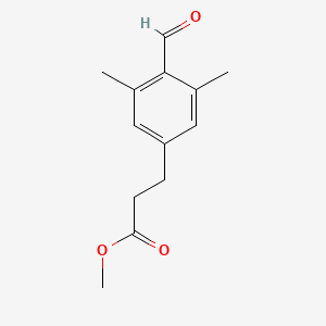 molecular formula C13H16O3 B8392853 Methyl 3-(3,5-dimethyl-4-formylphenyl)propionate 