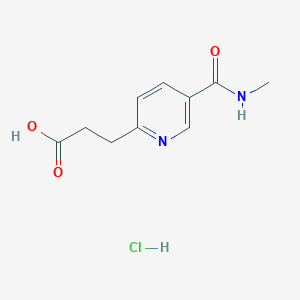 molecular formula C10H13ClN2O3 B8393051 3(5-Methylcarbamoyl-pyridin-2-yl)propionic acid hydrochloride 