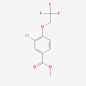 molecular formula C10H8ClF3O3 B8393172 Methyl 3-chloro-4-[(2,2,2-trifluoroethyl)oxy]benzoate 