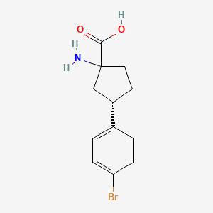 molecular formula C12H14BrNO2 B8393356 (3S)-1-amino-3-(4-bromophenyl)cyclopentane-1-carboxylic acid 