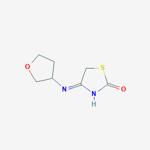 molecular formula C7H10N2O2S B8393695 4-(tetrahydrofuran-3-ylamino)-1,3-thiazol-2(5H)-one 