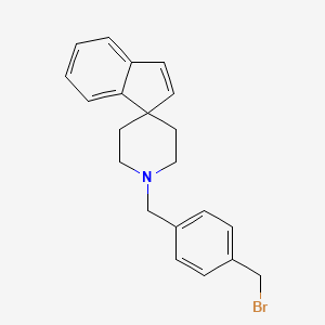 molecular formula C21H22BrN B8393773 Spiro[1H-indene-1,4'-piperidine],1'-[[4-(bromomethyl)phenyl]methyl]- 