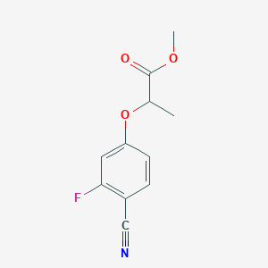 molecular formula C11H10FNO3 B8394030 Methyl 2-(4-cyano-3-fluorophenoxy)propanoate 