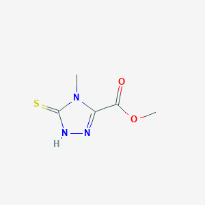 molecular formula C5H7N3O2S B8394130 Methyl 5-mercapto-4-methyl-4H-1,2,4-triazole-3-carboxylate, AldrichCPR CAS No. 68984-32-7