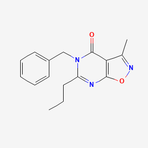 molecular formula C16H17N3O2 B8394136 5-Benzyl-3-methyl-6-propyl-5H-isoxazolo[5,4-d]pyrimidin-4-one 