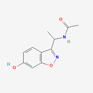 molecular formula C11H12N2O3 B8394142 N-[1-(6-hydroxy-1,2-benzisoxazol-3-yl)ethyl]acetamide 