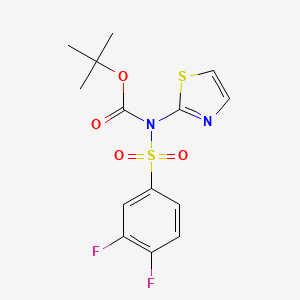 molecular formula C14H14F2N2O4S2 B8394266 Tert-butyl((3,4-difluorophenyl)sulfonyl)(thiazol-2-yl)carbamate 