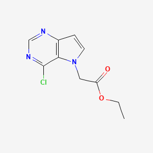 molecular formula C10H10ClN3O2 B8394479 ethyl (4-chloro-5H-pyrrolo[3,2-d]pyrimidin-5-yl)acetate 
