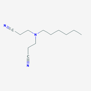 molecular formula C12H21N3 B8394521 n,n-Bis(2-cyanoethyl)hexylamine 