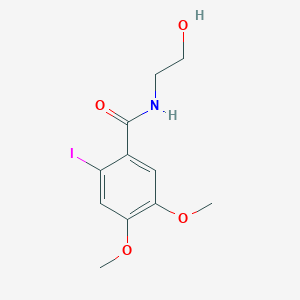 molecular formula C11H14INO4 B8394622 N-(2-hydroxyethyl)-2-iodo-4,5-dimethoxybenzamide 