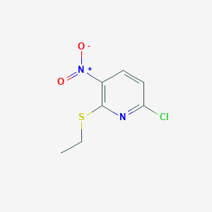 molecular formula C7H7ClN2O2S B8394645 6-Chloro-2-(ethylthio)-3-nitropyridine 