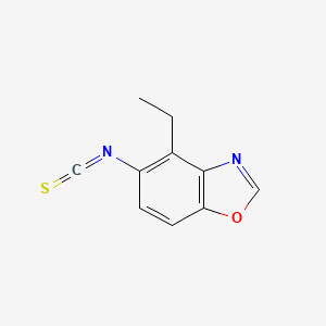 molecular formula C10H8N2OS B8394652 4-Ethyl-5-isothiocyanatobenzoxazole 