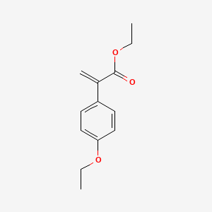 molecular formula C13H16O3 B8394655 Benzeneacetic acid, 4-ethoxy-alpha-methylene-, ethyl ester CAS No. 63935-52-4
