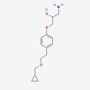 molecular formula C15H23NO3 B8394919 3-[4-(2-(Cyclopropylmethoxy)ethyl)phenoxy]-2-hydroxypropylamine 