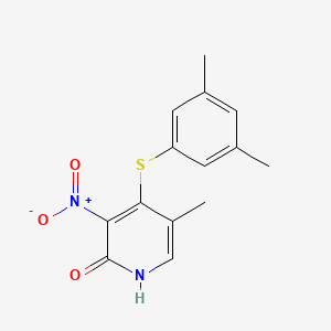 2(1H)-Pyridinone, 4-((3,5-dimethylphenyl)thio)-5-methyl-3-nitro-