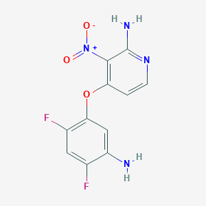 molecular formula C11H8F2N4O3 B8395288 4-(5-Amino-2,4-difluorophenoxy)-3-nitropyridin-2-amine 