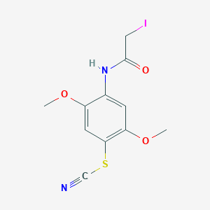 molecular formula C11H11IN2O3S B083954 2,5-Dimethoxy-4-(2-iodoacetamido)phenyl thiocyanate CAS No. 14556-93-5