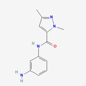 molecular formula C12H14N4O B8395445 N-(3-aminophenyl)-1,3-dimethyl-1H-pyrazole-5-carboxamide 