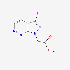 molecular formula C8H7IN4O2 B8395477 methyl 2-(3-iodo-1H-pyrazolo[3,4-c]pyridazin-1-yl)acetate 