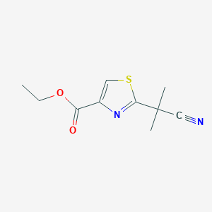 molecular formula C10H12N2O2S B8395490 Ethyl 2-(1-cyano-1-methylethyl)-1,3-thiazole-4-carboxylate 