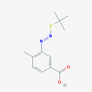 molecular formula C12H16N2O2S B8395729 3-(Tert-butylthio)diazenyl-4-methylbenzoic acid 