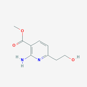 molecular formula C9H12N2O3 B8395815 Methyl 2-amino-6-(2-hydroxyethyl)nicotinate 
