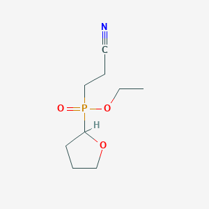molecular formula C9H16NO3P B8395829 Ethyl 2-cyanoethyl(tetrahydrofuran-2-yl)-phosphinate 