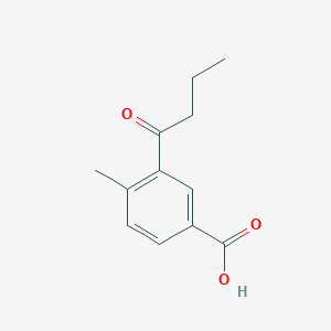 molecular formula C12H14O3 B8395962 3-Butyryl-4-methylbenzoic acid 