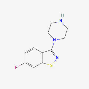 molecular formula C11H12FN3S B8395981 6-Fluoro-3-(4-piperazinyl)-1,2-benzisothiazole CAS No. 204013-07-0