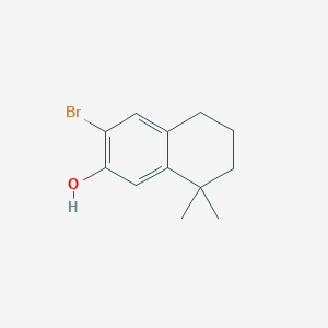 molecular formula C12H15BrO B8395999 3-Bromo-8,8-dimethyl-5,6,7,8-tetrahydronaphthalen-2-ol 