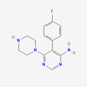 5-(4-Fluorophenyl)-6-(piperazin-1-yl)pyrimidin-4-amine