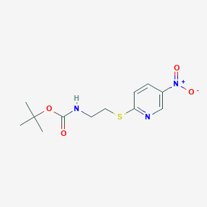 molecular formula C12H17N3O4S B8396281 tert-Butyl (2-((5-nitropyridin-2-yl)thio)ethyl)carbamate, AldrichCPR 